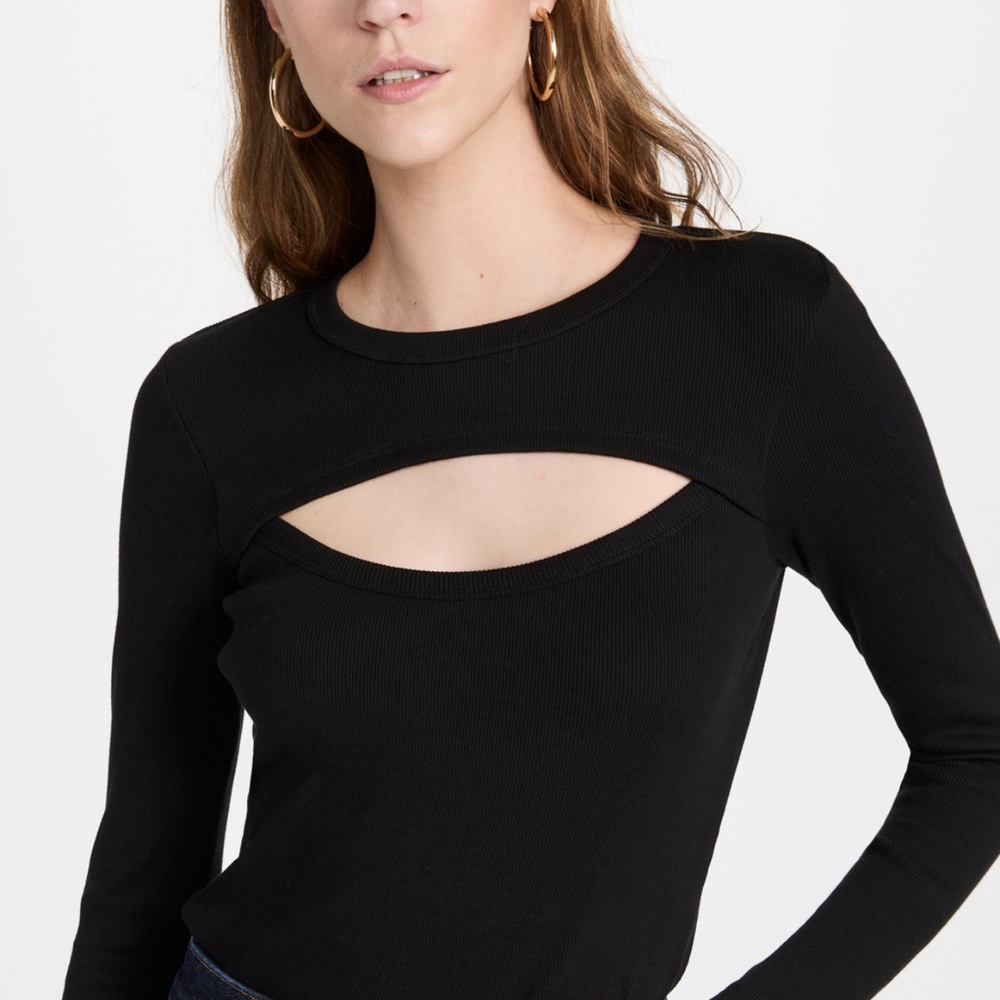 Veronica Beard Black Keyhole Top